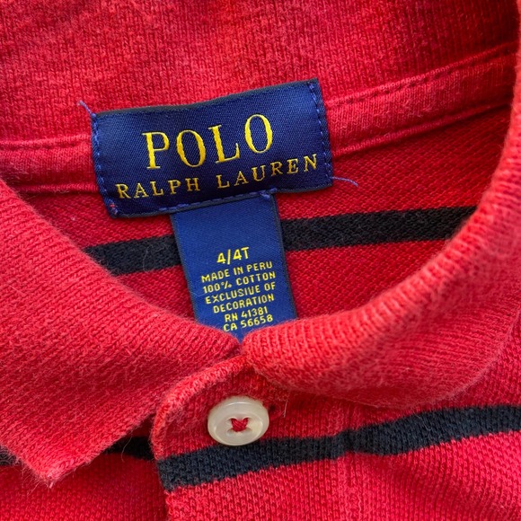 Polo Ralph Lauren Red Black Striped Shirt 4 - Picture 2 of 4